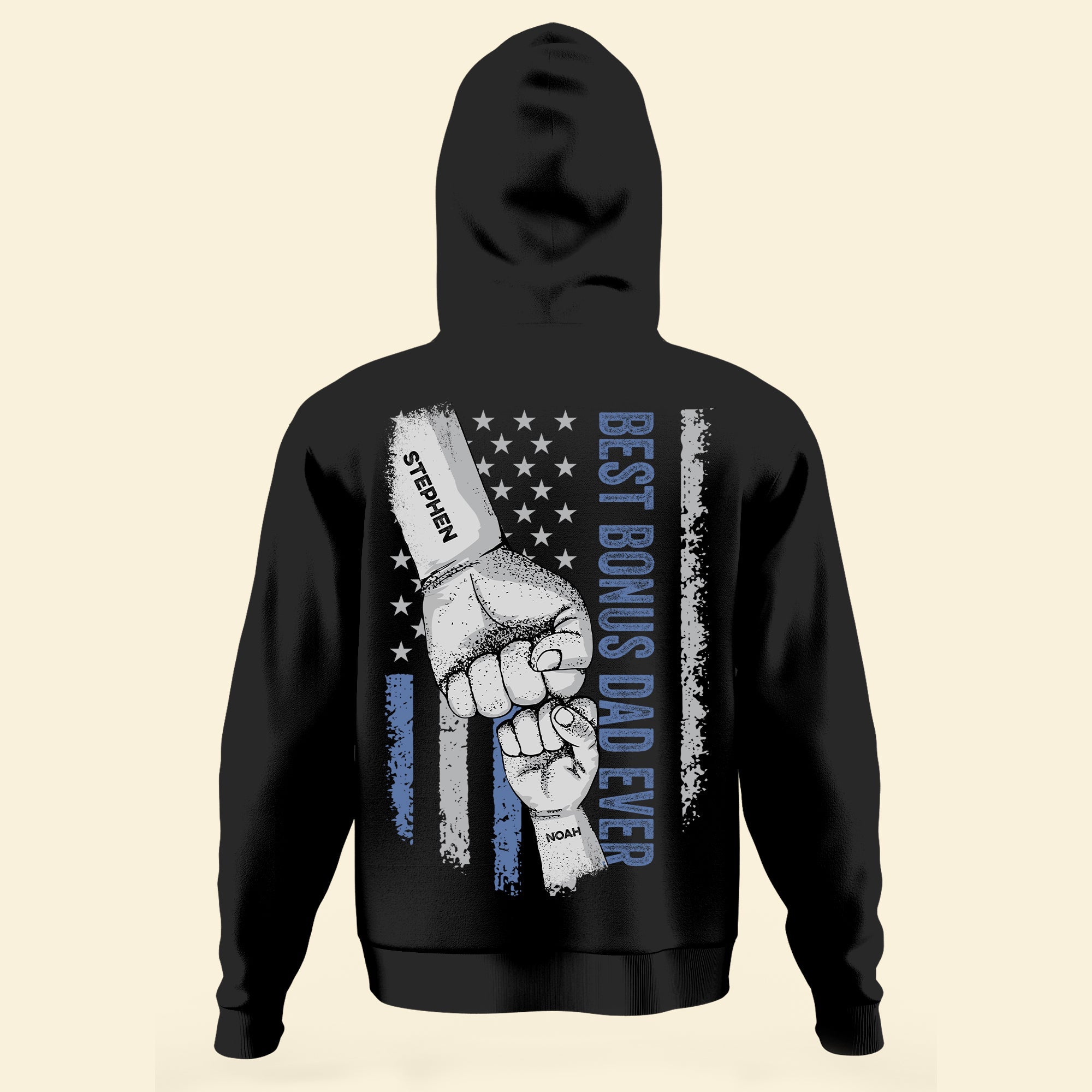 Best Bonus Dad Ever - Personalized Back PrintedOne Size Shirt - Image 5