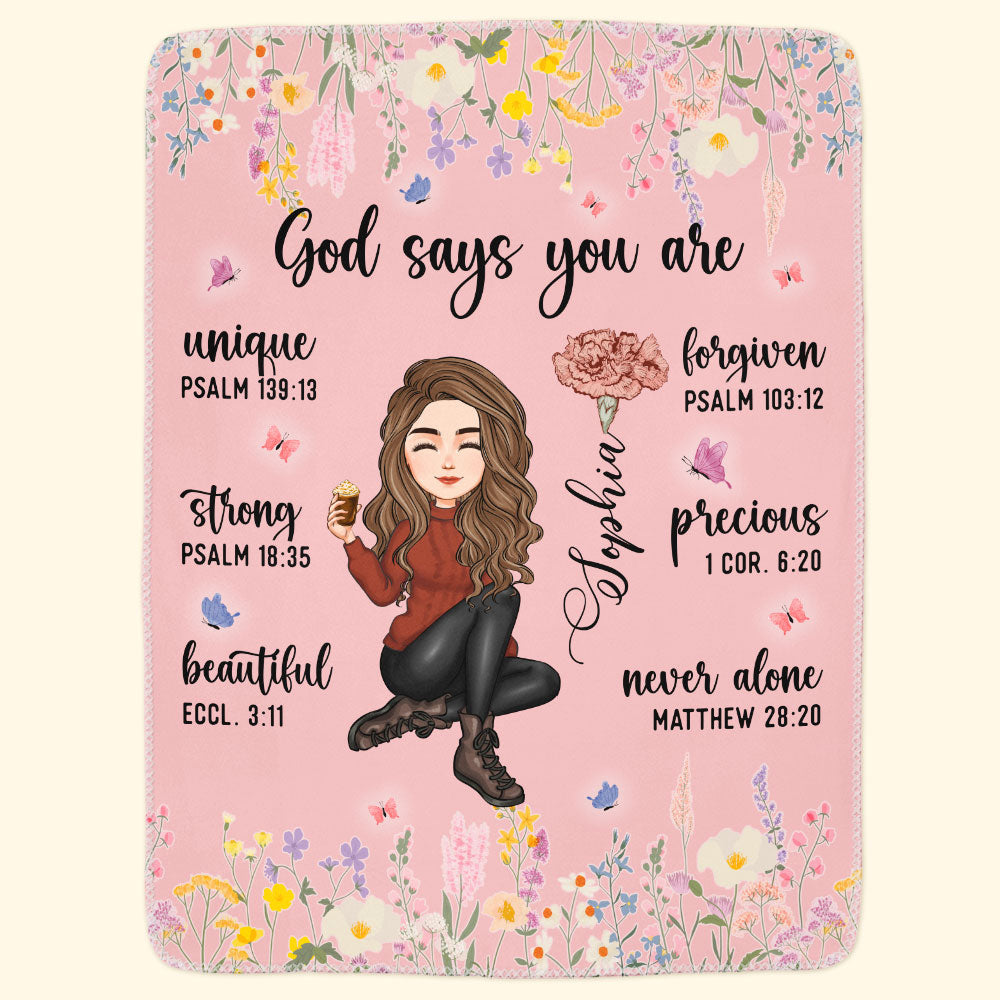 Custom Birth Flower & Names - Gifts For Daughter, Son, Grandkid - Personalized Photo Blanket Big Size - Image 7