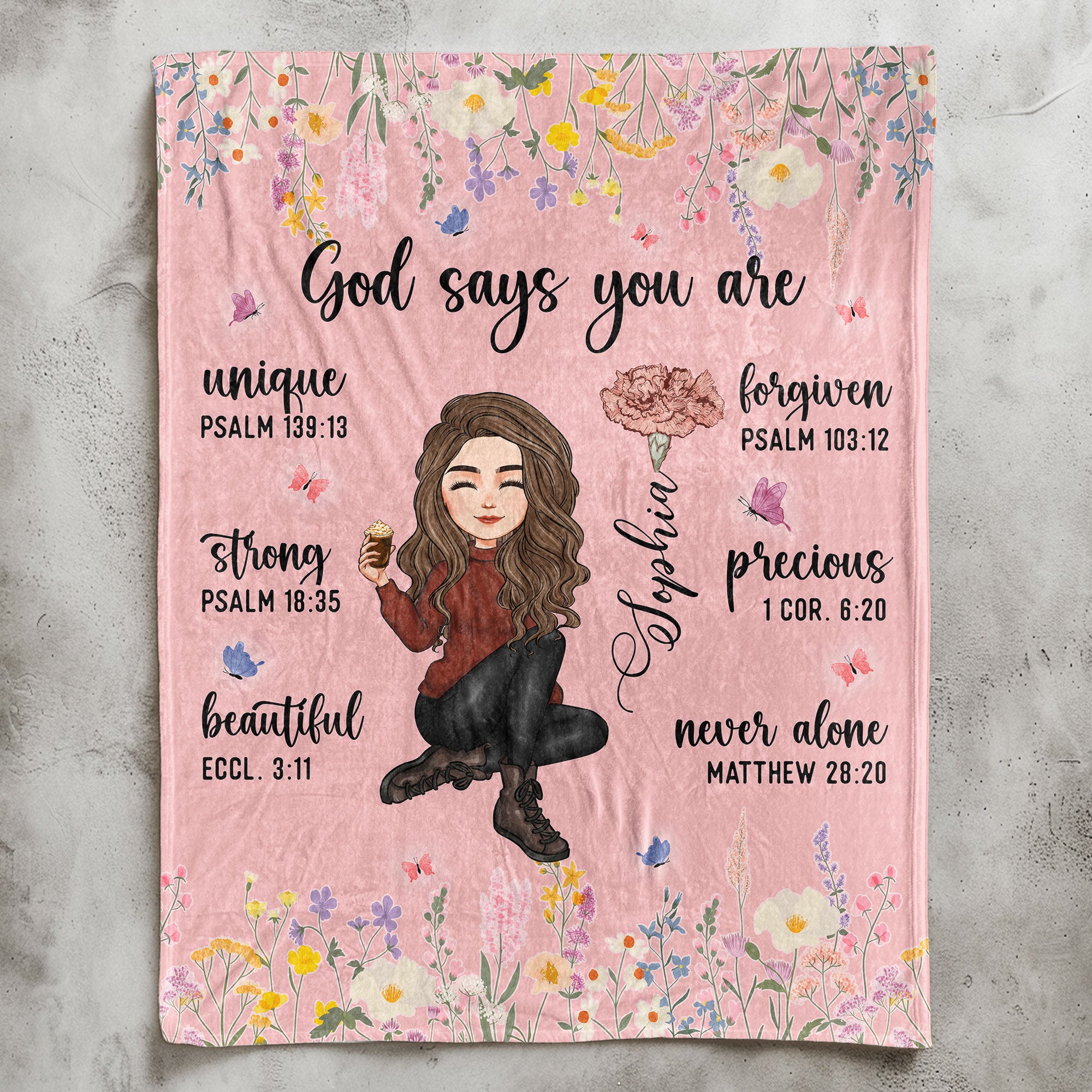 Custom Birth Flower & Names - Gifts For Daughter, Son, Grandkid - Personalized Photo Blanket Big Size - Image 8