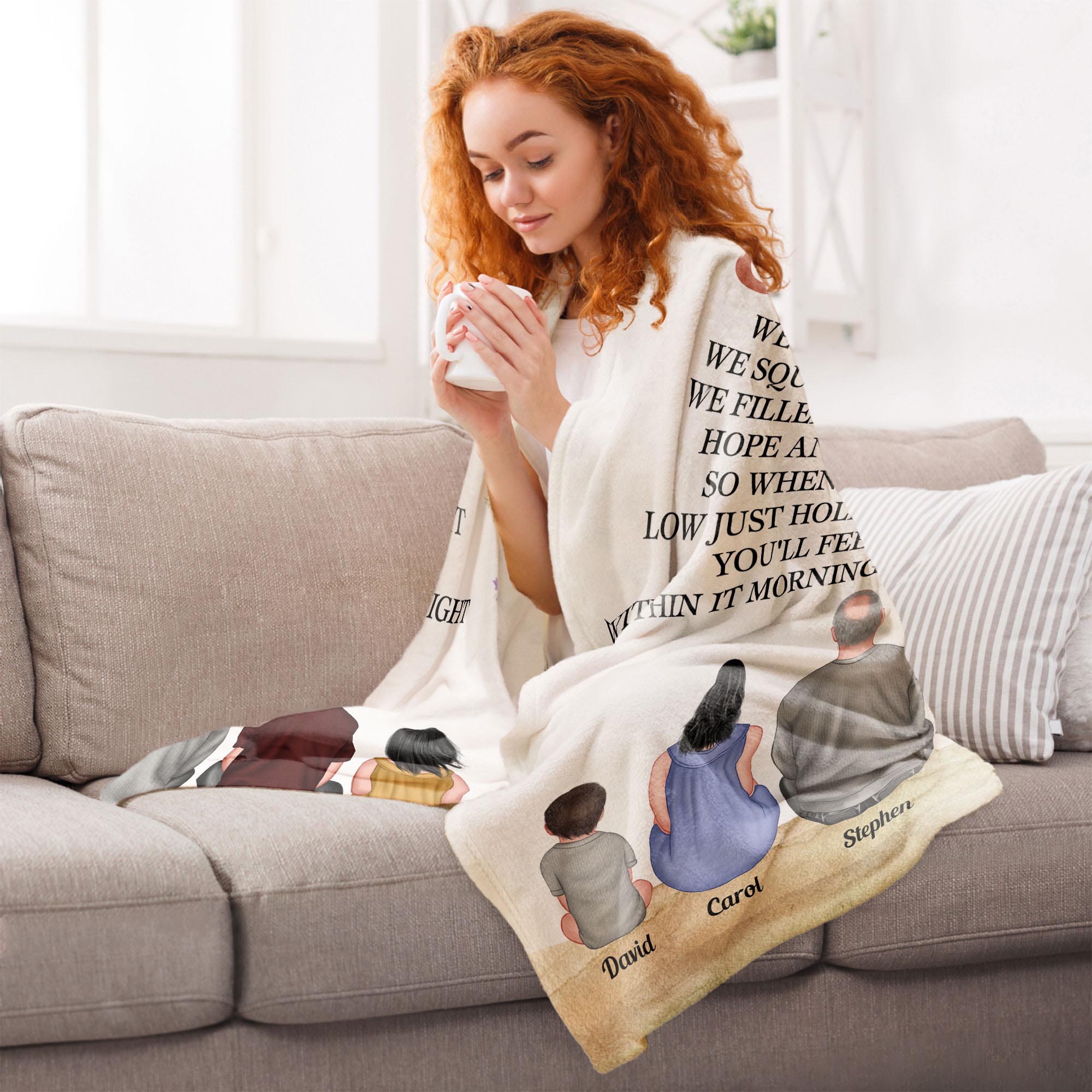 Grandpa, Hug This Blanket To Feel Our Love In It - Personalized Blanket Big Size - Image 6