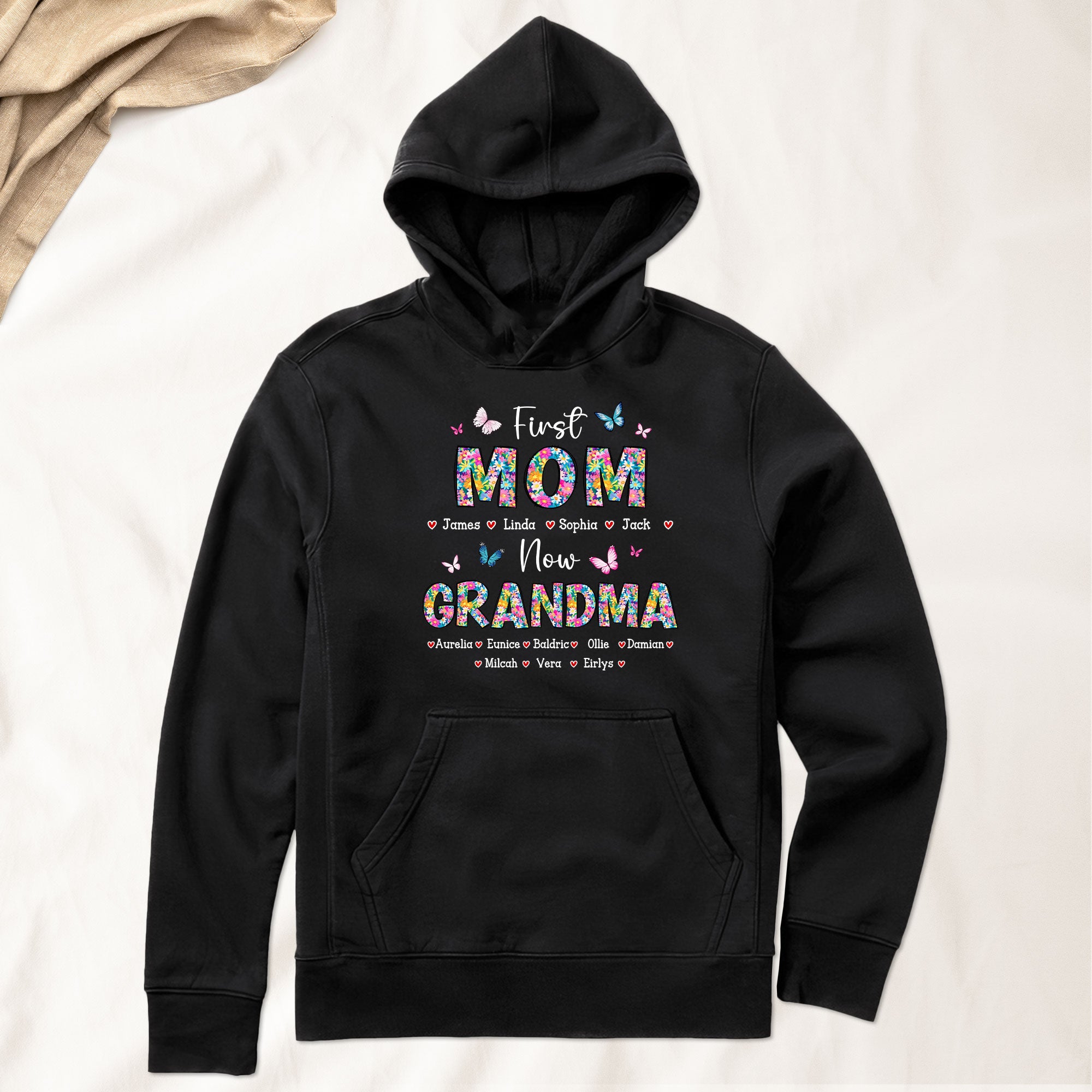 First Mom Now Grandma Floral - PersonalizedOne Size Shirt Gift For Mom - Gift For Mom - Gift For Grandma - Image 5