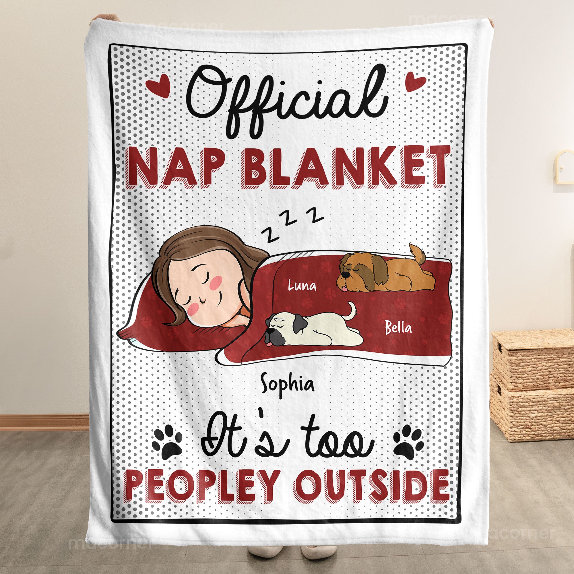 It's Too Peopley Outside - Cartoon Version - Personalized Blanket Big Size