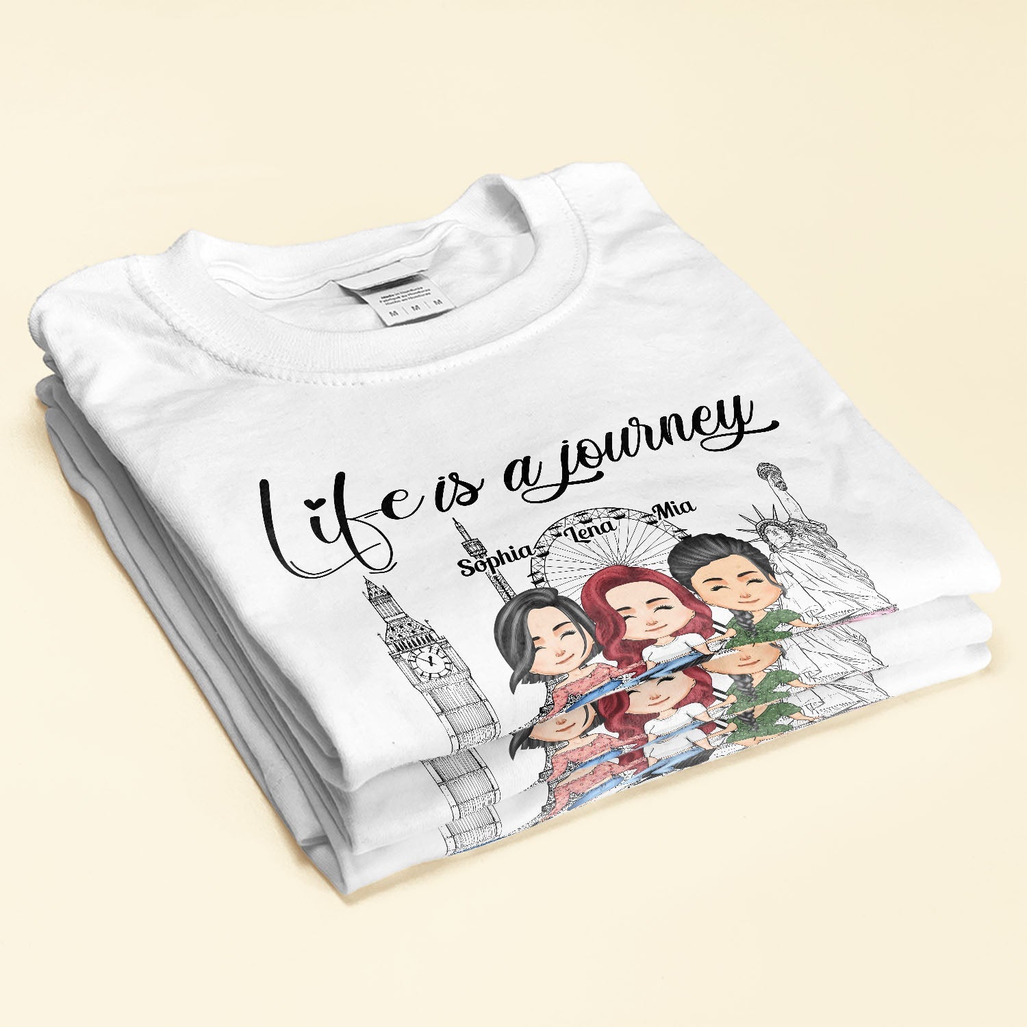 Life Is A Journey Best Traveled With Friends - PersonalizedOne Size Shirt - Birthday Gift For Her, Friends, Besties, Travel Buddies, Travelers, Trippin' Gift - Image 2