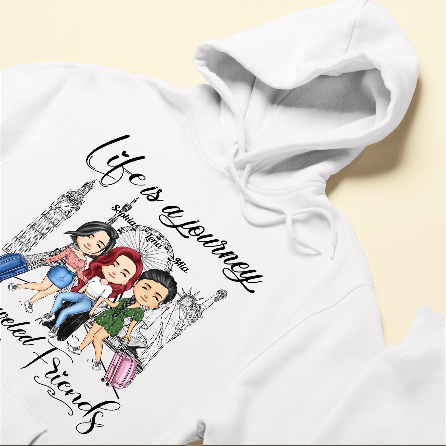 Life Is A Journey Best Traveled With Friends - PersonalizedOne Size Shirt - Birthday Gift For Her, Friends, Besties, Travel Buddies, Travelers, Trippin' Gift - Image 6