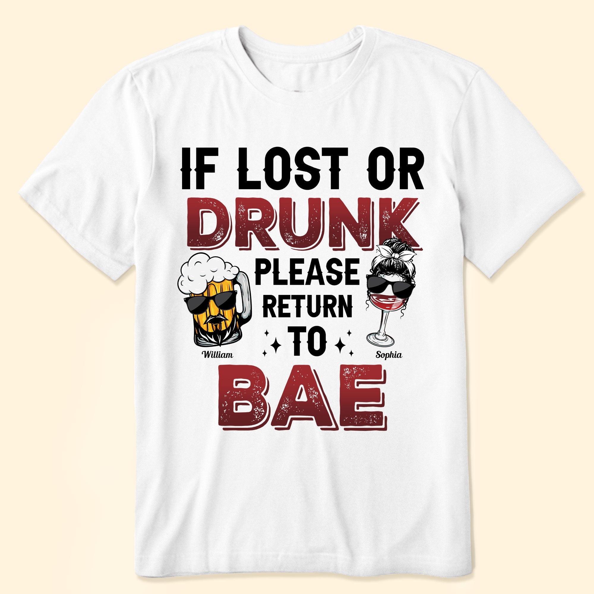 Please Return To Bae - Personalized Matching Couple Shirts - Image 2