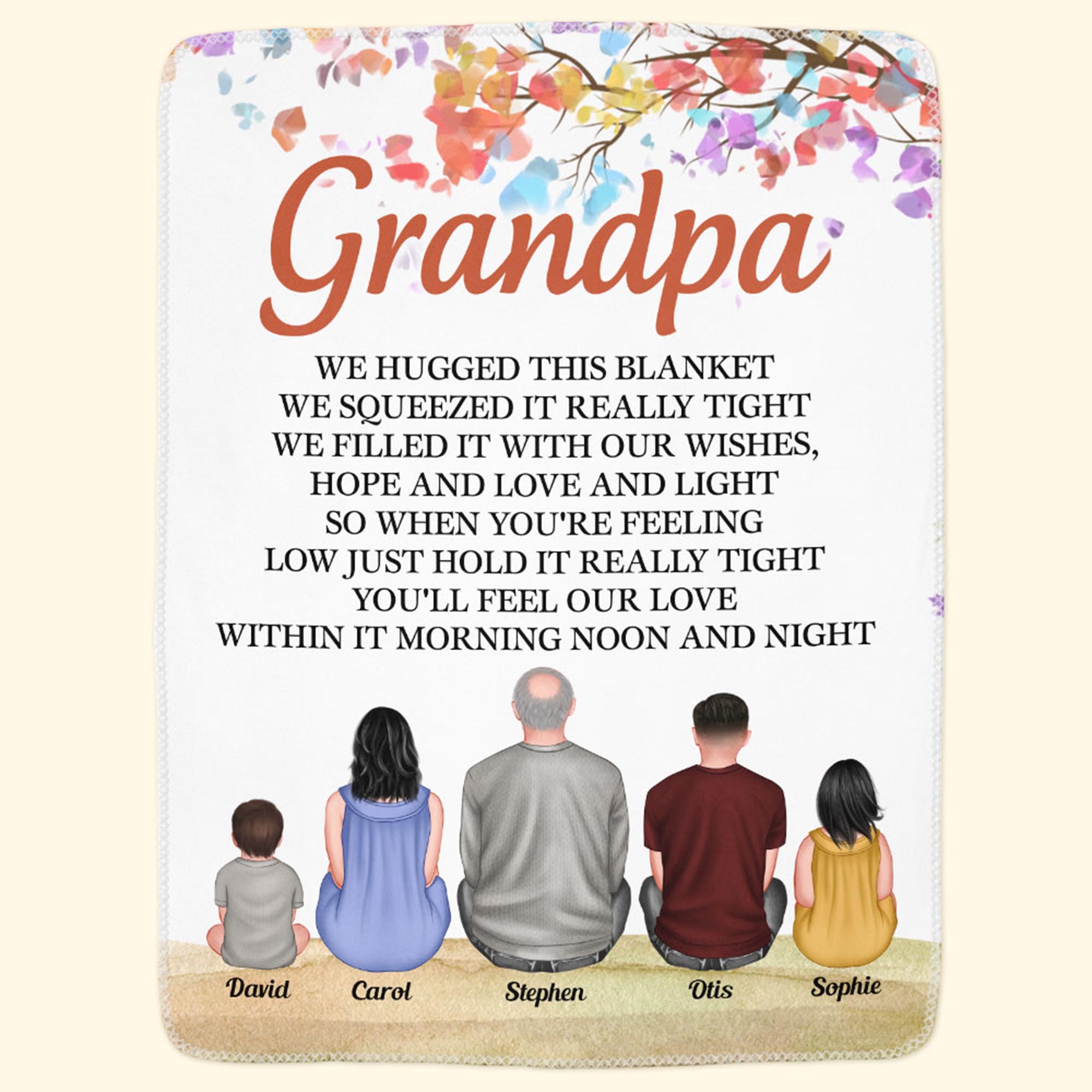Grandpa, Hug This Blanket To Feel Our Love In It - Personalized Blanket Big Size - Image 3