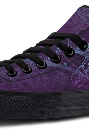 Unicorn Tattoo Black Low Top Sneakers - Edgy Graphic Footwear