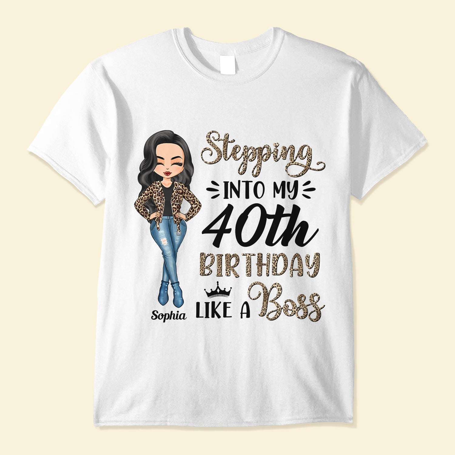 Stepping Into My 30Th, 40Th,50Th Birthday - PersonalizedOne Size Shirt - BirthdayGift For Girl, Woman,Queen