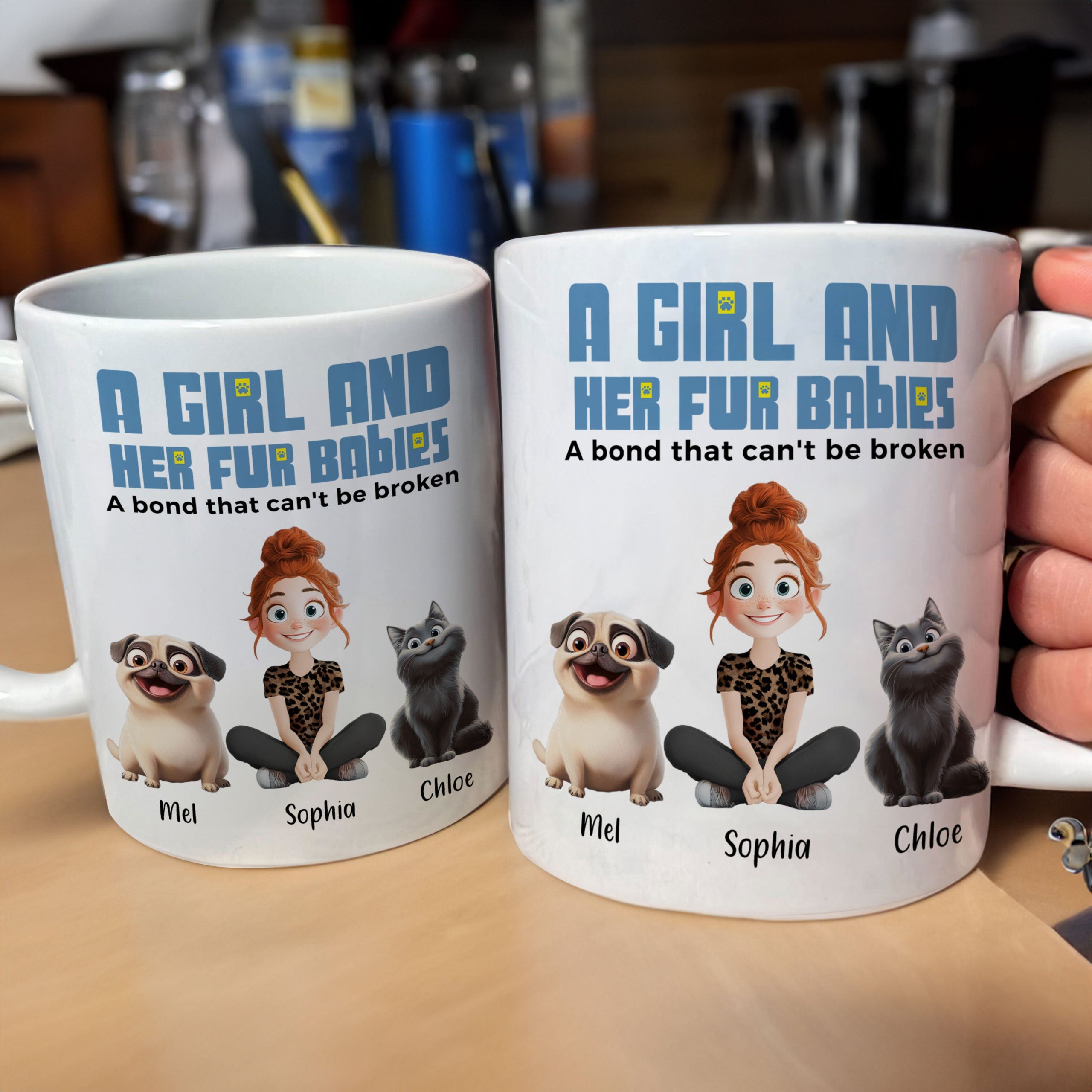 A Girl And Her Cats - Personalized Mug - Gift For Daughter - Image 3
