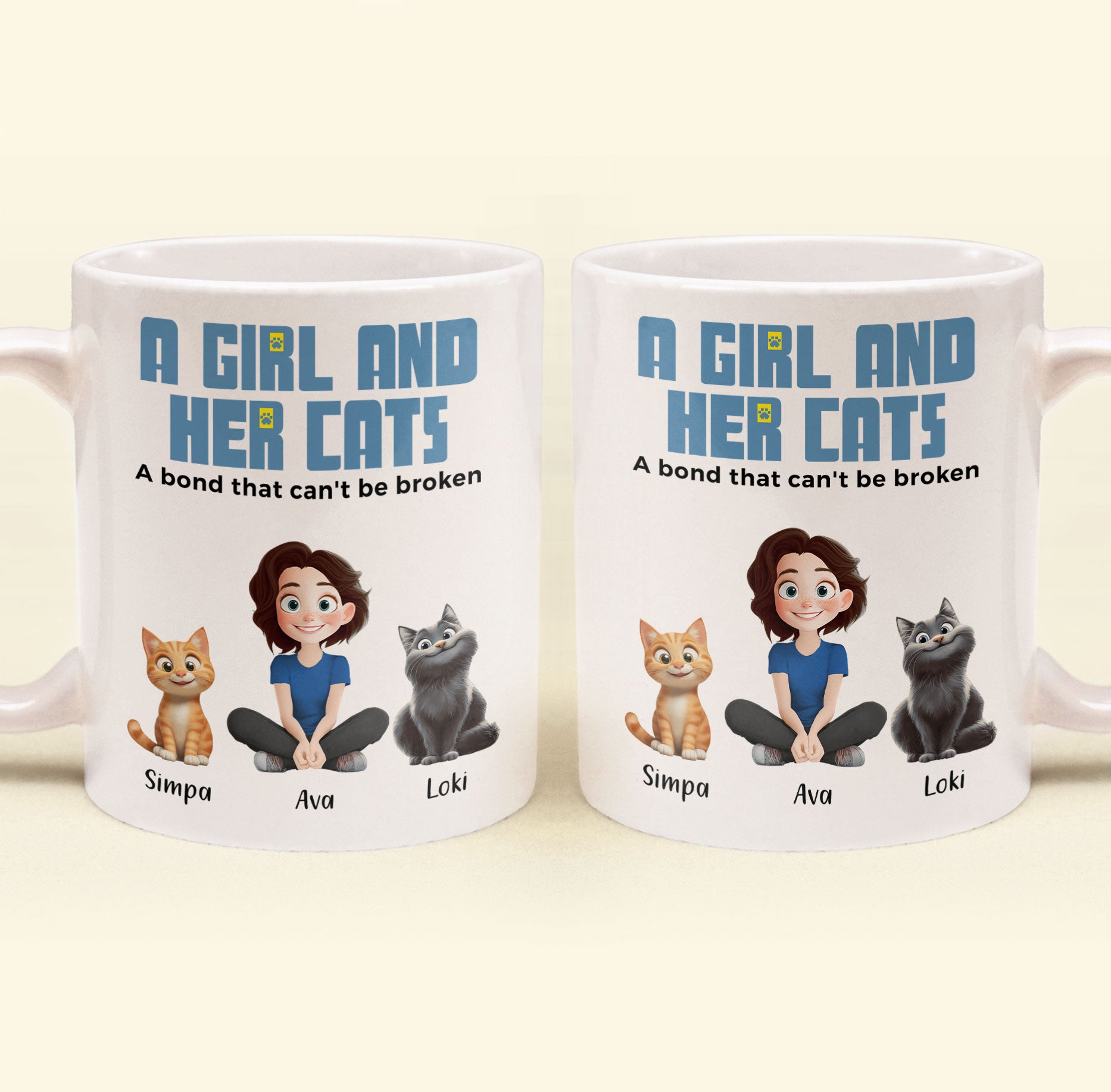 A Girl And Her Cats - Personalized Mug - Gift For Daughter - Image 4