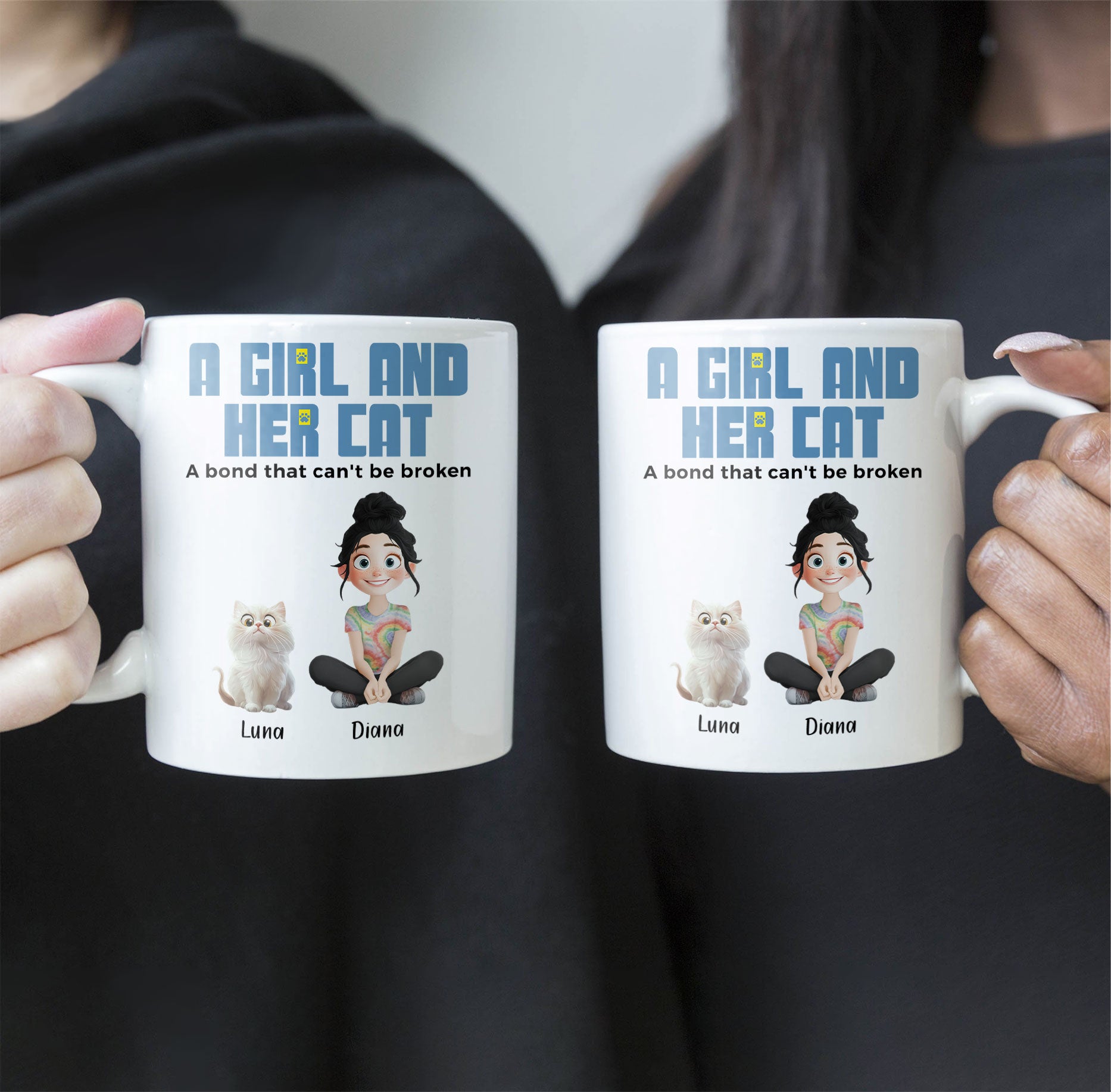 A Girl And Her Cats - Personalized Mug - Gift For Daughter - Image 5