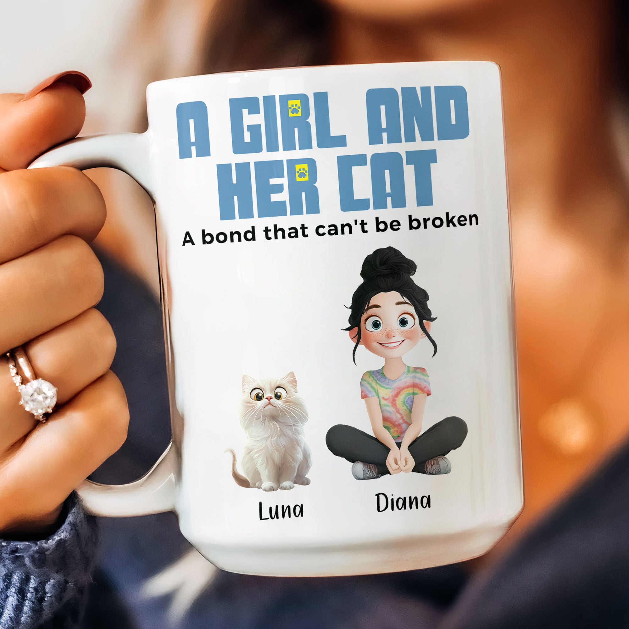 A Girl And Her Cats - Personalized Mug - Gift For Daughter - Image 8