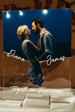 Anniversary Couples Holding Hands - Personalized Photo Acrylic Plaque