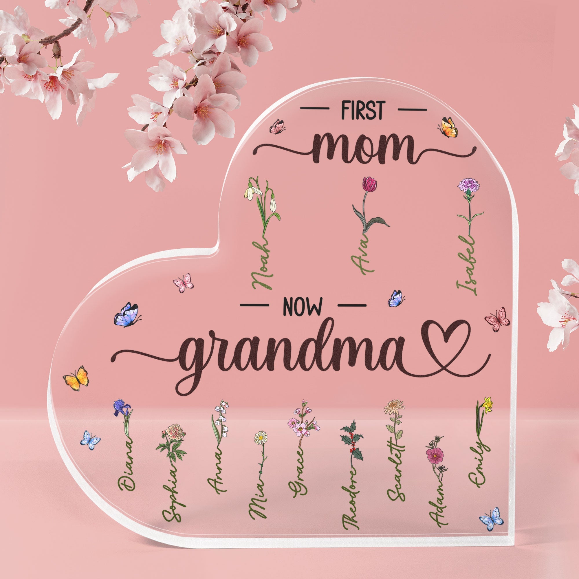 First Mom Now Grandma - Personalized Acrylic Plaque - Gift For Mom - Image 4
