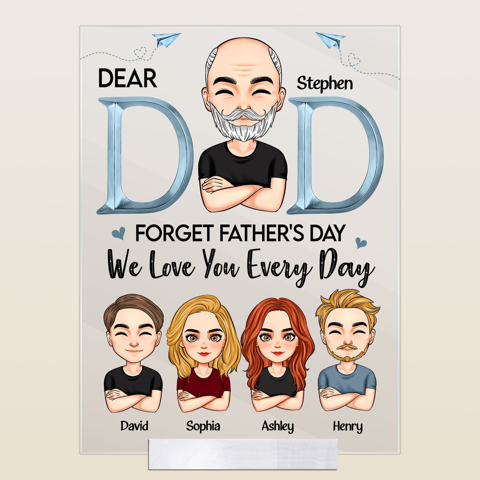 Dad - We’re Awesome Thank You - Personalized Acrylic Plaque - Image 6