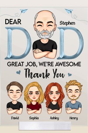 Dad - We’re Awesome Thank You - Personalized Acrylic Plaque