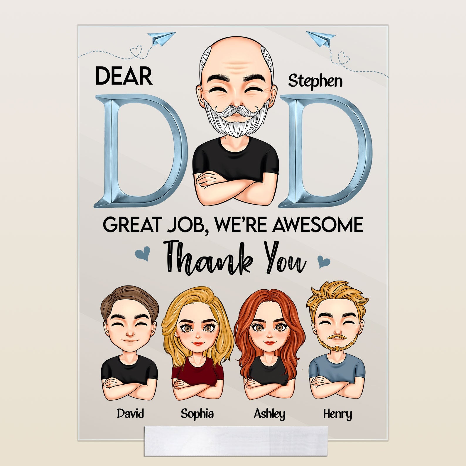 Dad - We’re Awesome Thank You - Personalized Acrylic Plaque