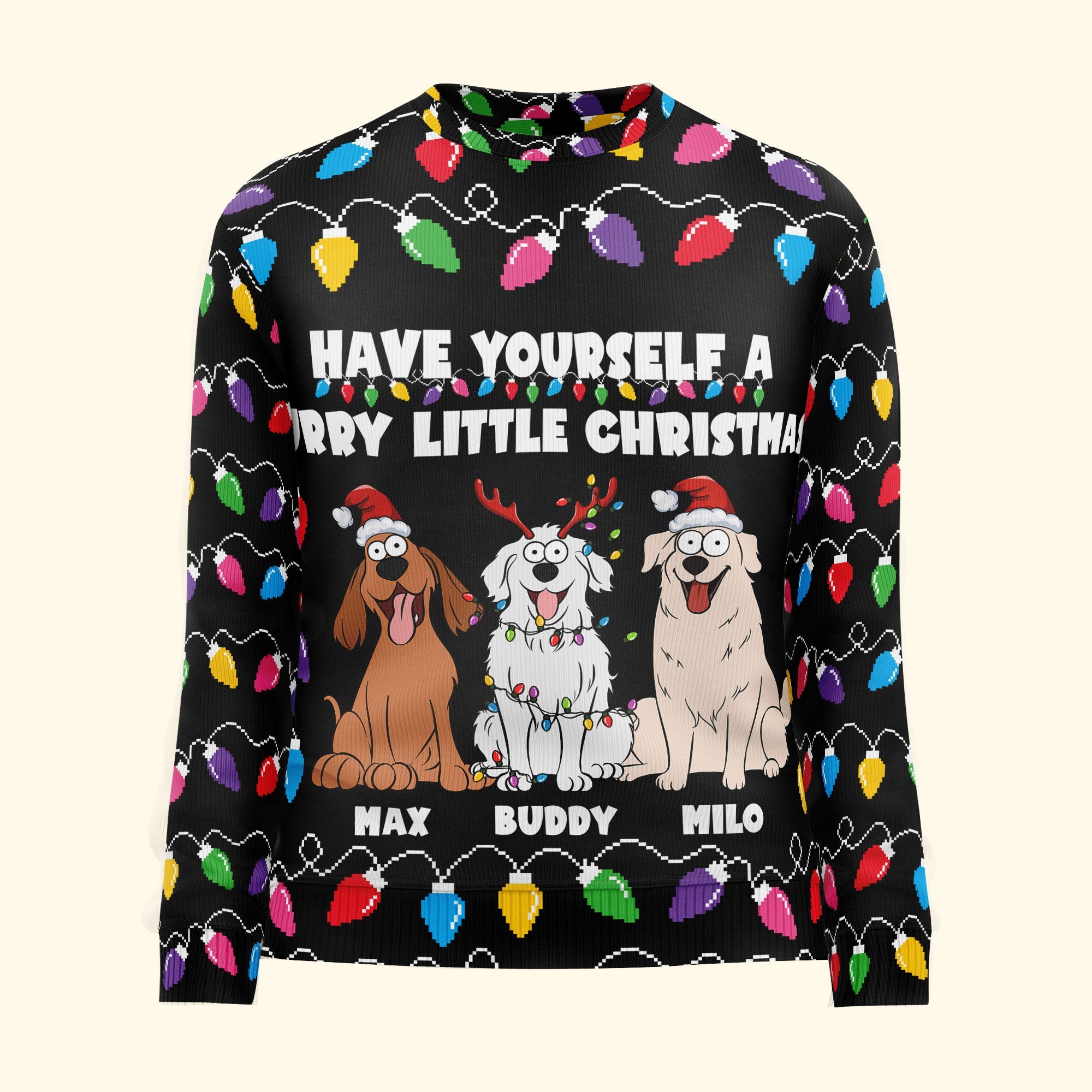 Have Yourself A Furry Little Christmas Funny Dog Lovers - Personalized Ugly Sweater - Image 5