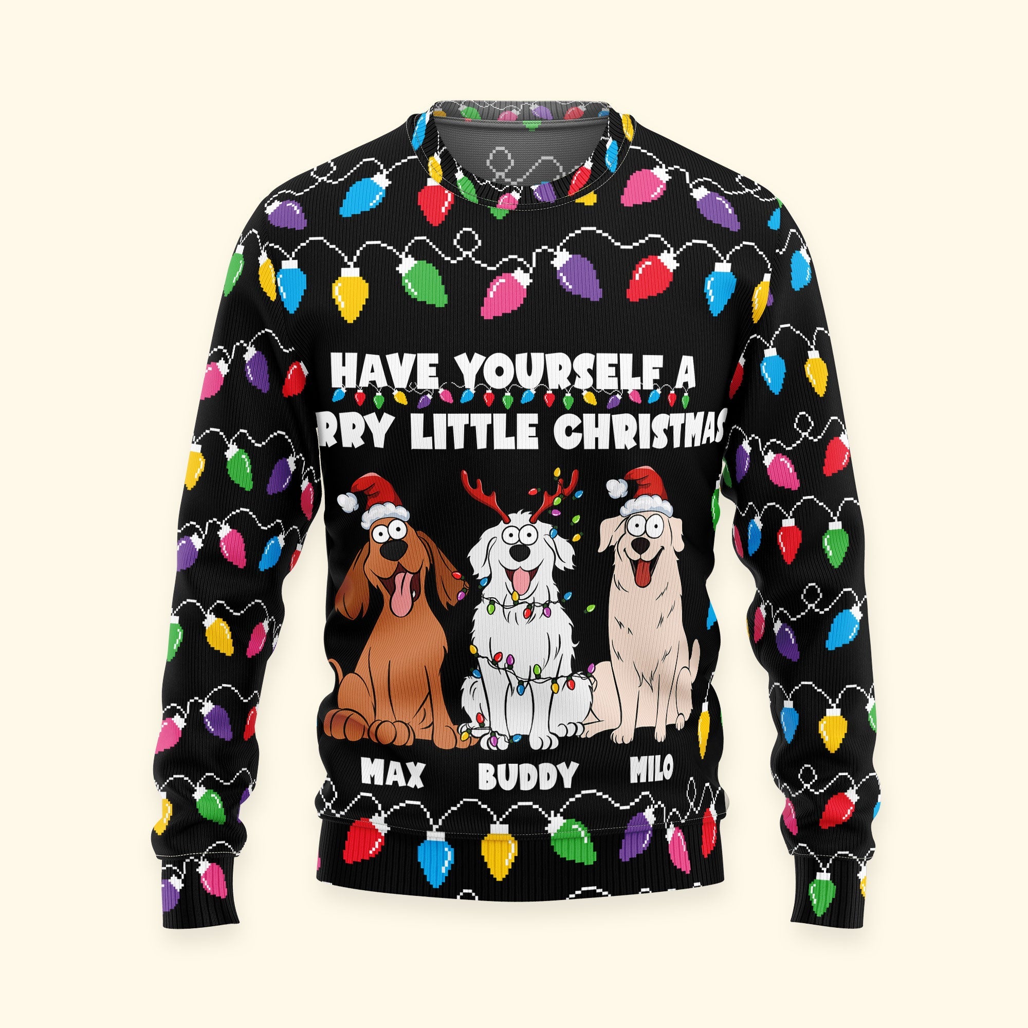 Have Yourself A Furry Little Christmas Funny Dog Lovers - Personalized Ugly Sweater - Image 6