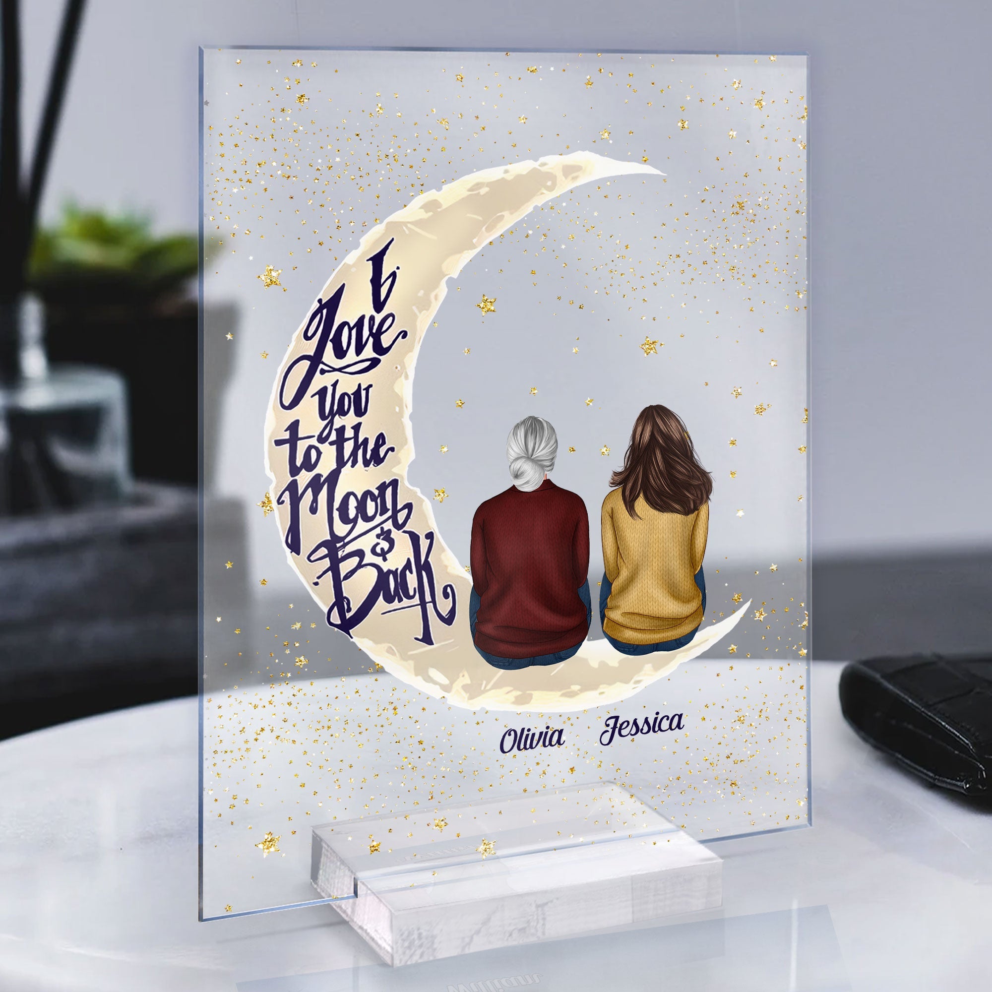 I Love You To The Moon And Back - Personalized Acrylic Plaque - Image 3