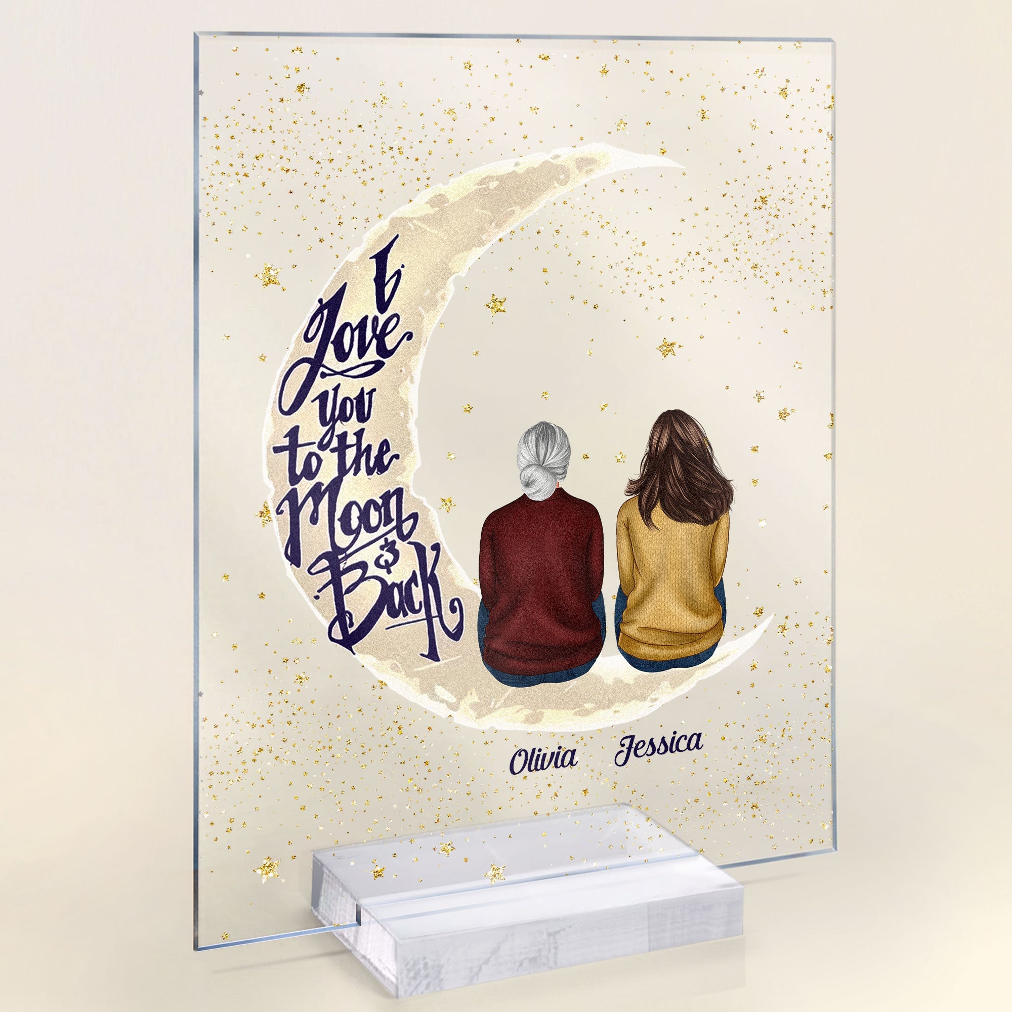 I Love You To The Moon And Back - Personalized Acrylic Plaque - Image 4