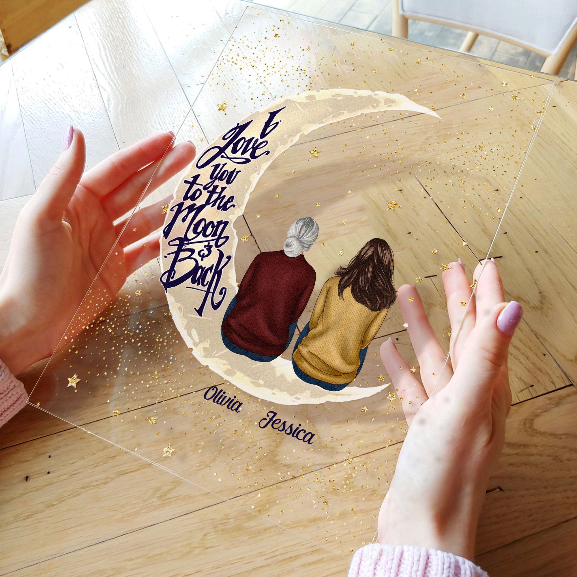 I Love You To The Moon And Back - Personalized Acrylic Plaque - Image 5