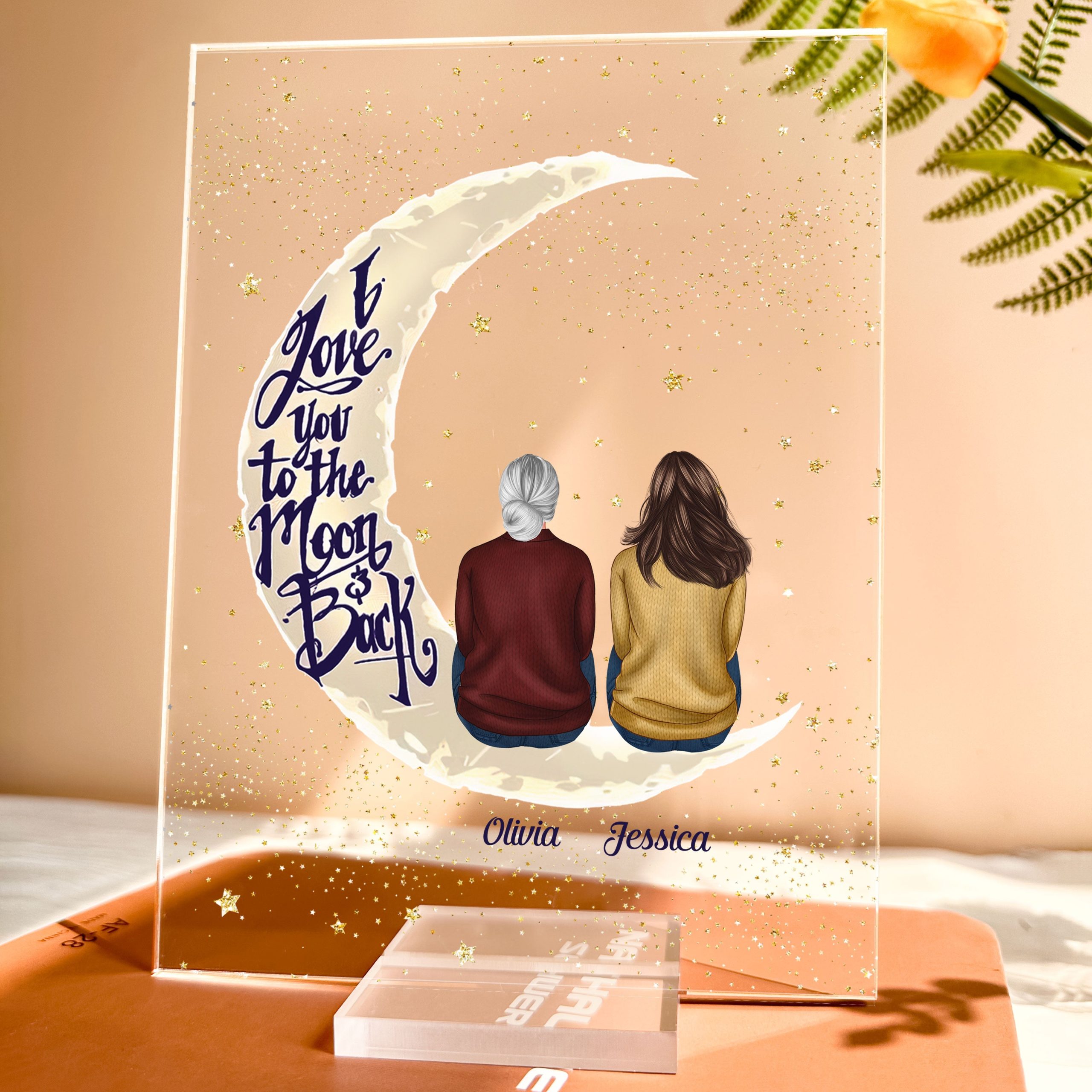 I Love You To The Moon And Back - Personalized Acrylic Plaque - Image 6