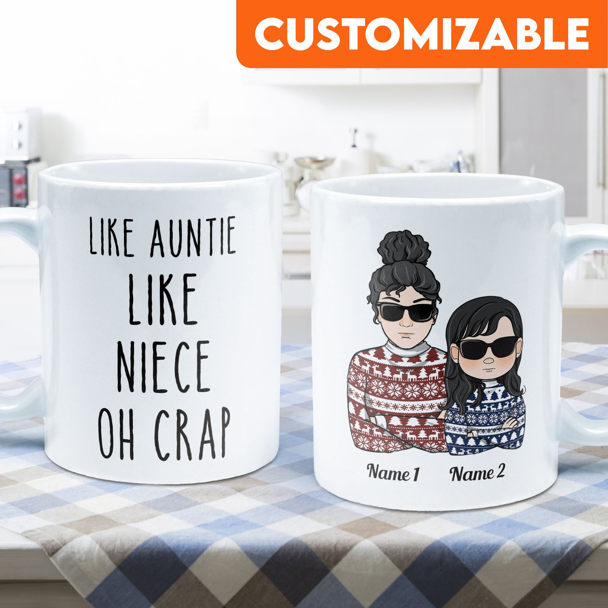 Like Auntie Like Niece Oh Crap - Personalized Mug - Christmas & Birthday Gift For Auntie, Niece - Image 2