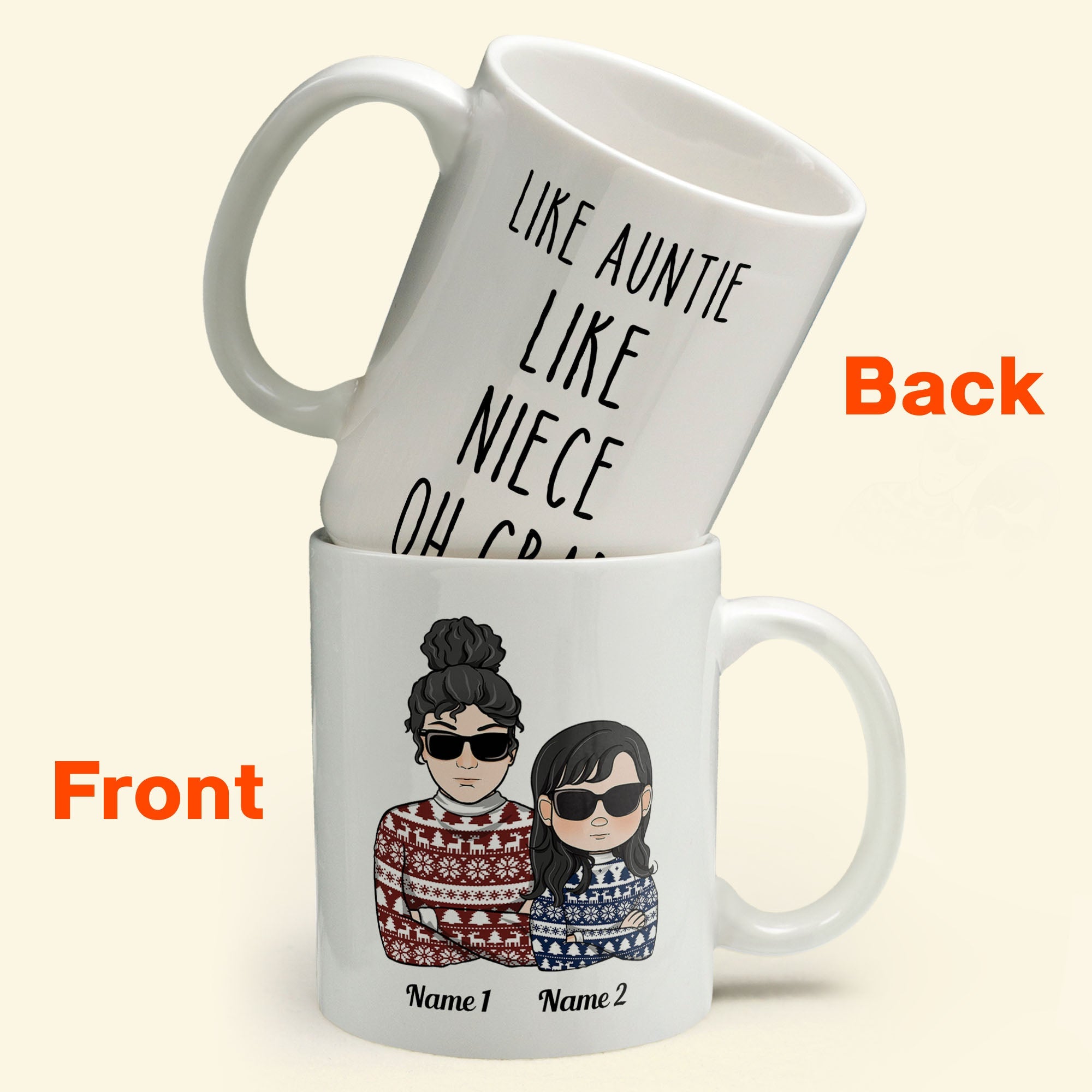 Like Auntie Like Niece Oh Crap - Personalized Mug - Christmas & Birthday Gift For Auntie, Niece - Image 5