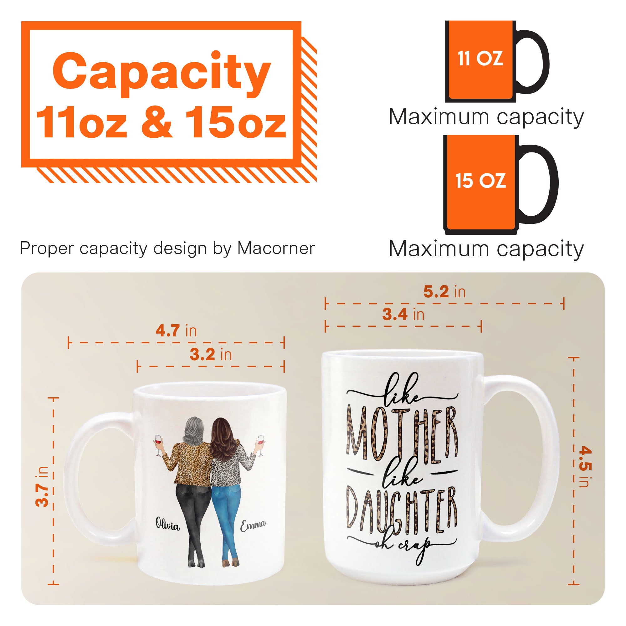 Like Mom Like Daughter Oh Crap - Personalized Mug - Image 3