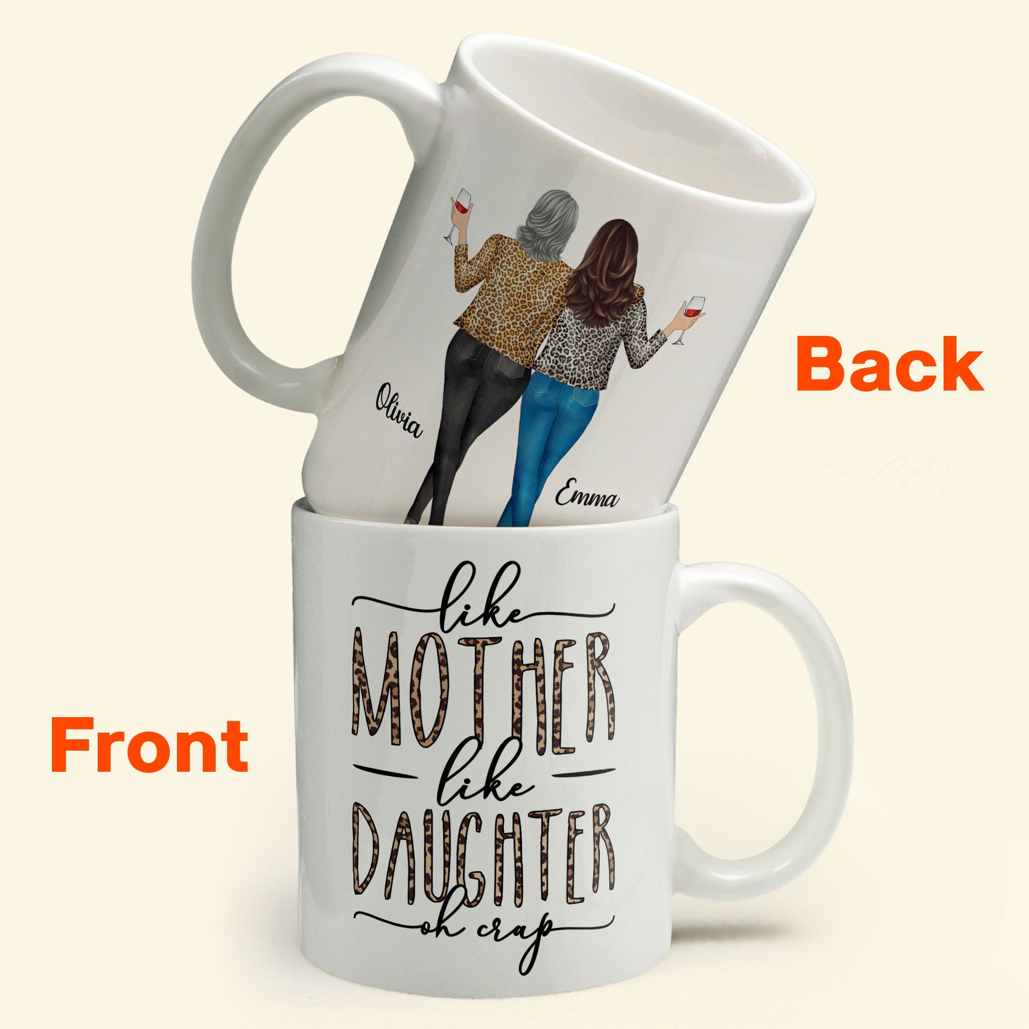 Like Mom Like Daughter Oh Crap - Personalized Mug - Image 5