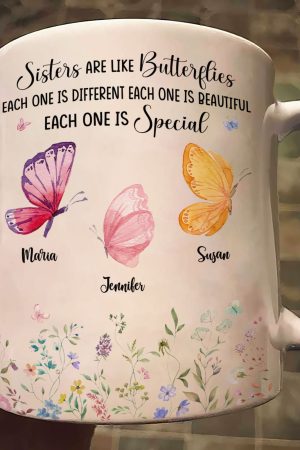 Sisters Are Like Butterflies - Personalized Mug