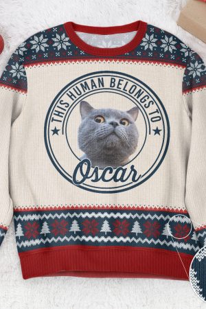 This Human Belongs To - Personalized Ugly Sweater